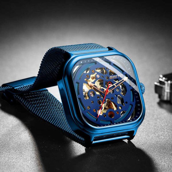 boys gimto tiktok fashion machinery watches men's tremble oakg, Slivery;brown