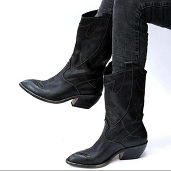 style pointy square heel casual knight oversized mid boot new boots in autumn 2020, Black
style pointy square heel casual knight oversized mid boot new boots in autumn 2020, Black