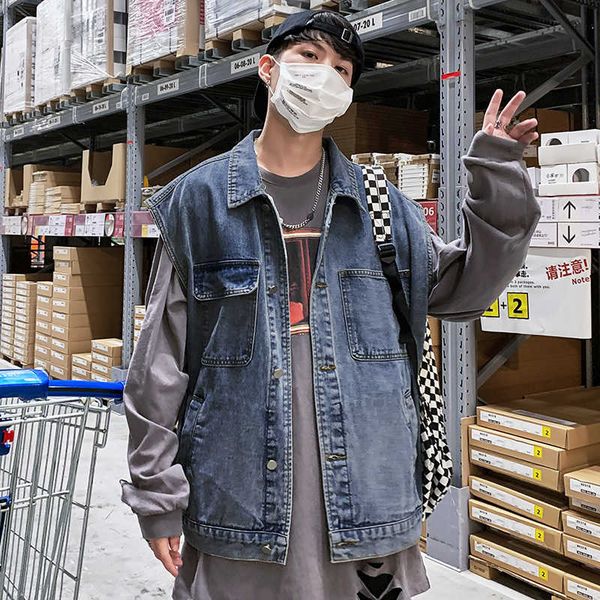 2020 autumn new fashion cantilevered jeans loose bf sleeveless trend ins tooling vest men, Black;white
2020 autumn new fashion cantilevered jeans loose bf sleeveless trend ins tooling vest men, Black;white