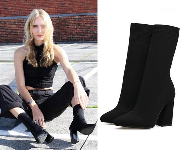 boots elastic force cloth boots1, Black 
boots elastic force cloth boots1, Black