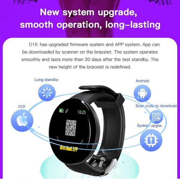 d18 smart watch blood pressure round smart watch waterproof heart rate blood pressure color screen sport apple watch band pedometer
d18 smart watch blood pressure round smart watch waterproof heart rate blood pressure color screen sport apple watch band pedometer