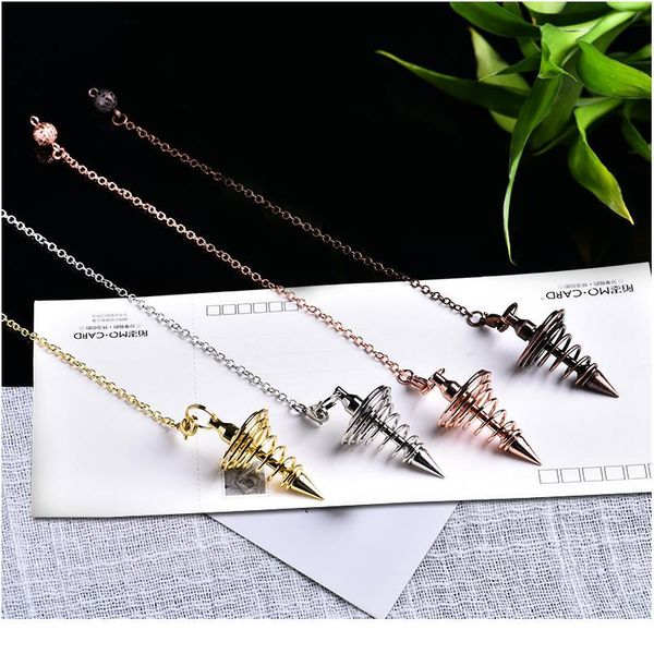 1pc pendulum metal amulet spiral cone antique copper gold silver colored clock for pyramid pendulum aura jllwqj, Black
1pc pendulum metal amulet spiral cone antique copper gold silver colored clock for pyramid pendulum aura jllwqj, Black