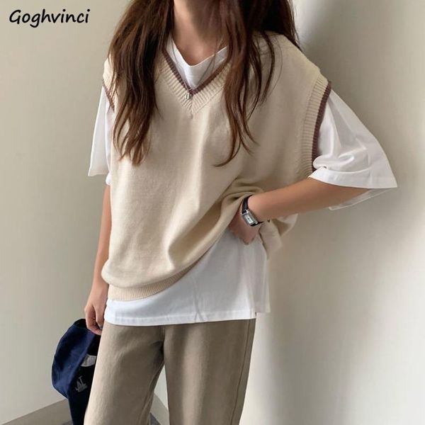 sweater vests womens spring autumn casual v-neck sleeveless knitted sweaters simple loose ins office ladies all-match chic, Black;white
sweater vests womens spring autumn casual v-neck sleeveless knitted sweaters simple loose ins office ladies all-match chic, Black;white