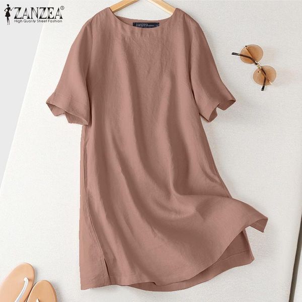 zanzea women long shirt elegant blouse summer solid short sleeve split hem blusas robe femme female cotton linen tunic 5xl, White
zanzea women long shirt elegant blouse summer solid short sleeve split hem blusas robe femme female cotton linen tunic 5xl, White