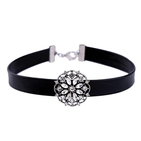 2020 new trendy hollowed crystal flower black choker necklace women handmade imitation leather necklace, Golden;silver
2020 new trendy hollowed crystal flower black choker necklace women handmade imitation leather necklace, Golden;silver