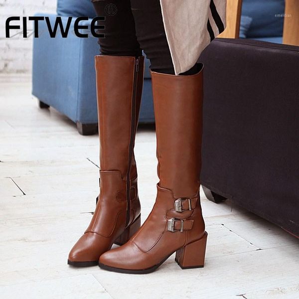 fitwee women buckle motorcycle boots pointed toe zipper office ladies long boots female shoes woman footwear size 34-431, Black
fitwee women buckle motorcycle boots pointed toe zipper office ladies long boots female shoes woman footwear size 34-431, Black