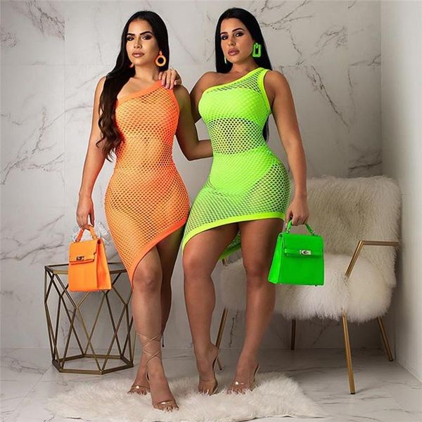 women one shoulder fish net hollow out dress beach cover-ups summer female bikini cover up mini dresses clothing, White;black
women one shoulder fish net hollow out dress beach cover-ups summer female bikini cover up mini dresses clothing, White;black