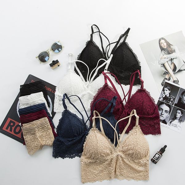 women bra set lace cross strappy wire crop and briefs sets fashion ultra thin lingerie white wine red, Red;black
women bra set lace cross strappy wire crop and briefs sets fashion ultra thin lingerie white wine red, Red;black