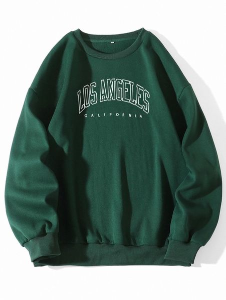 letter graphic thermal lined sweatshirt b9yi#, White;black 
letter graphic thermal lined sweatshirt b9yi#, White;black