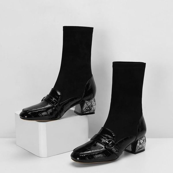 eleagnt women ankle boots fashion genuine leather thick heels ladies boots party casual shoes woman, Black
eleagnt women ankle boots fashion genuine leather thick heels ladies boots party casual shoes woman, Black