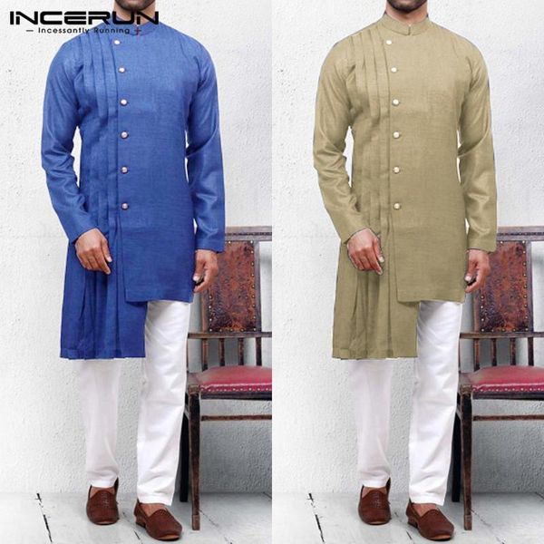 incerun clothes vintage men shirt ethnic solid color stand collar long sleeve kaftan elegant mens irregular shirts 20191, White;black
incerun clothes vintage men shirt ethnic solid color stand collar long sleeve kaftan elegant mens irregular shirts 20191, White;black
