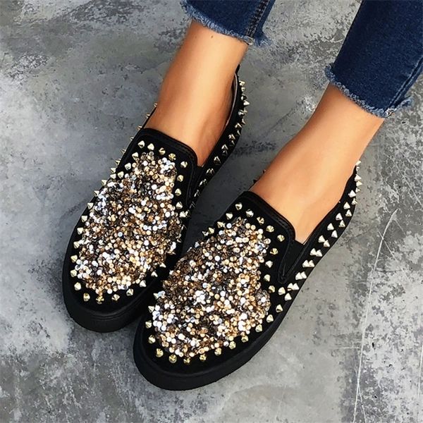 2021 new spring flats sequined platform women bling black flat heels slip on casual ladies loafers shoes jhzz
2021 new spring flats sequined platform women bling black flat heels slip on casual ladies loafers shoes jhzz
