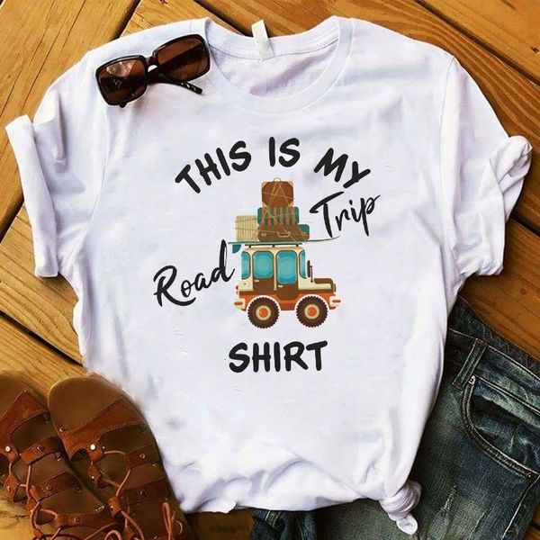 women lady t shirt this is my road trip printed tshirt ladies short sleeve tee shirt women female clothes graphic t-shirt, White
women lady t shirt this is my road trip printed tshirt ladies short sleeve tee shirt women female clothes graphic t-shirt, White