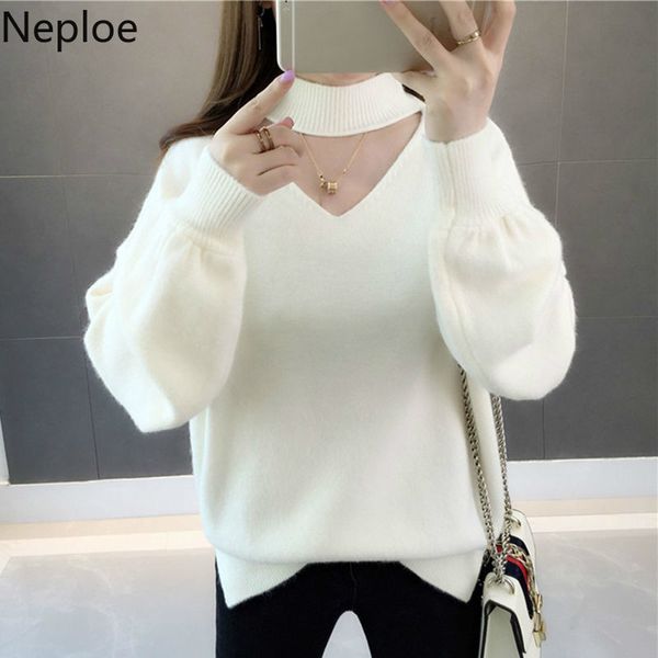 neploe loose crazy style thicked pullover sweater women solid v neck lantern long sleeve basic pull femme knit jumper 48208 lj201127, White;black
neploe loose crazy style thicked pullover sweater women solid v neck lantern long sleeve basic pull femme knit jumper 48208 lj201127, White;black