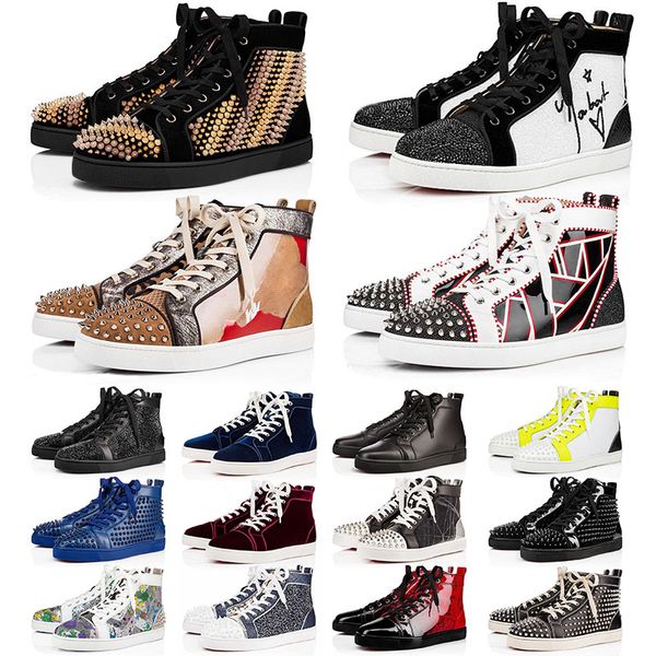 with box red bottoms luxury designer sneakers men women casual platform shoes junior spikes loafers bottom party dress flat boots trainers, Black
with box red bottoms luxury designer sneakers men women casual platform shoes junior spikes loafers bottom party dress flat boots trainers, Black