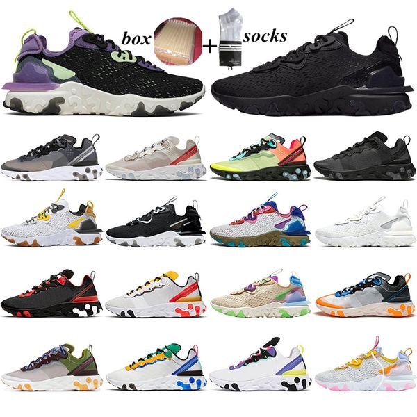 with box new react element running shoes 87 55 black iridescent pastel hues triple white breathable men trainers sport womens sneaker 36-45
with box new react element running shoes 87 55 black iridescent pastel hues triple white breathable men trainers sport womens sneaker 36-45