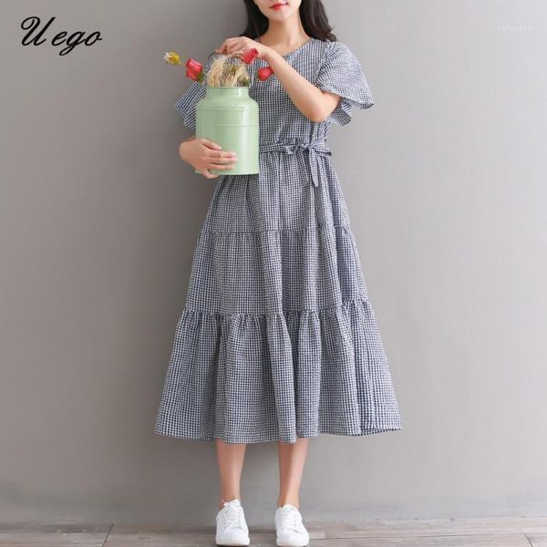casual dresses uego 2021 arrival fashion preppy style summer dress cotton linen plaid loose women midi plus size vintage1, Black;gray
casual dresses uego 2021 arrival fashion preppy style summer dress cotton linen plaid loose women midi plus size vintage1, Black;gray