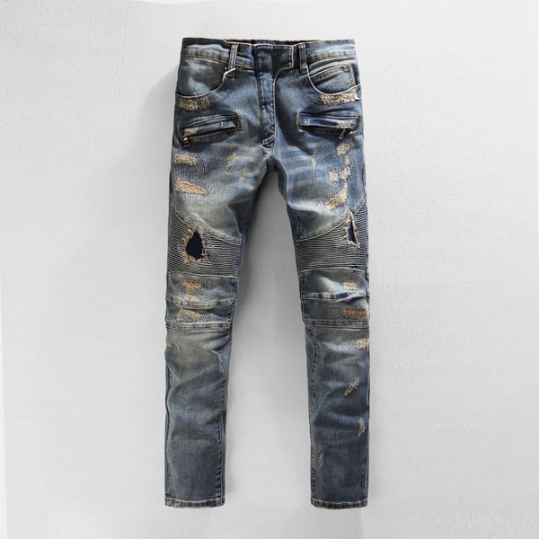 fashion stylist mens distressed zipper jeans casual retro ripped denim pants blue size 29-42
fashion stylist mens distressed zipper jeans casual retro ripped denim pants blue size 29-42