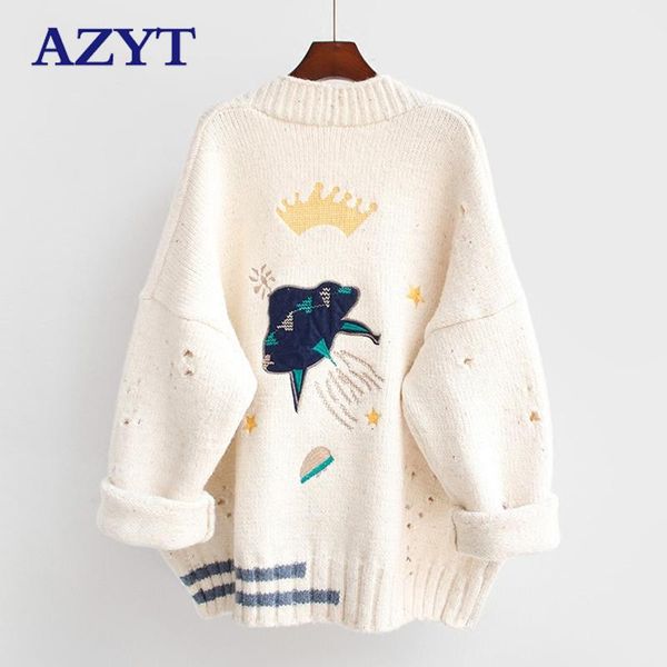 women's knits & tees 2021 cartoon embroidery oversize cardigans women harajuku loose v neck sweaters jacket female knitted cardigan muj, White
women's knits & tees 2021 cartoon embroidery oversize cardigans women harajuku loose v neck sweaters jacket female knitted cardigan muj, White