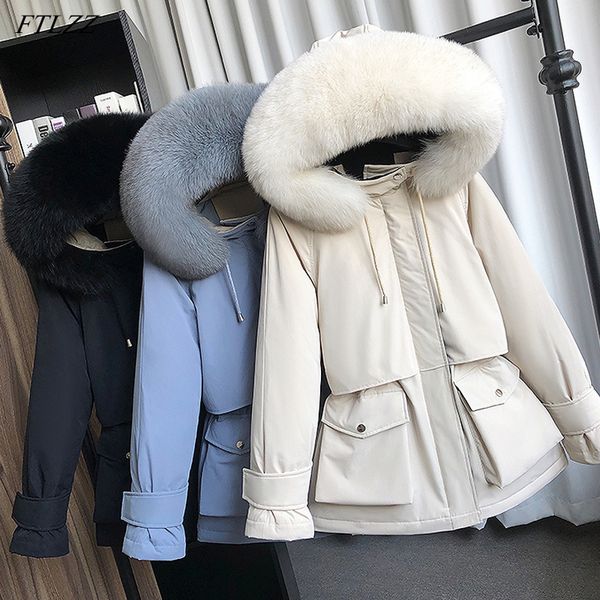 ftlzz natural raccoon fox fur hooded winter down coat women 90% white duck down jacket thick warm parkas female outerwear 201103, Black
ftlzz natural raccoon fox fur hooded winter down coat women 90% white duck down jacket thick warm parkas female outerwear 201103, Black