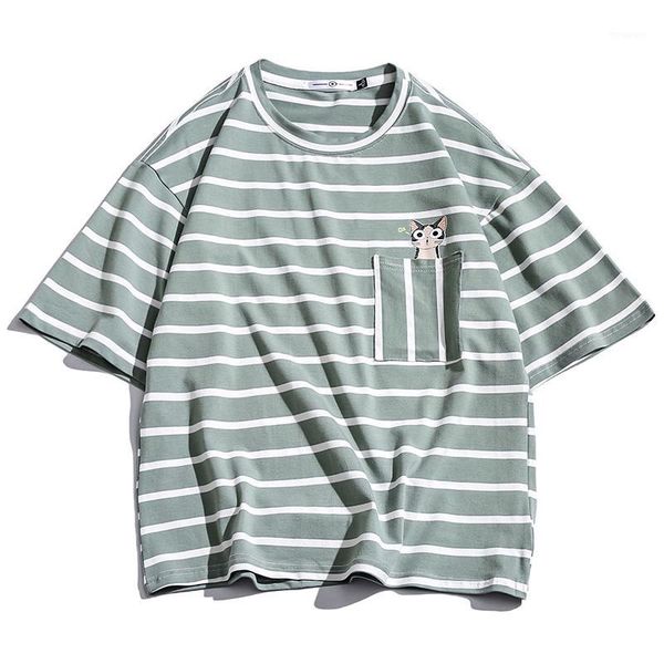 streetwear cotton t-shirt men short sleeve striped mens t shirts 2020 summer new tee shirt homme1, White;black 
streetwear cotton t-shirt men short sleeve striped mens t shirts 2020 summer new tee shirt homme1, White;black