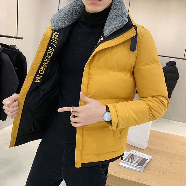2020 winter new padded men's korean leisure thiened cotton with down collar hooded jaet fashion, Black
2020 winter new padded men's korean leisure thiened cotton with down collar hooded jaet fashion, Black