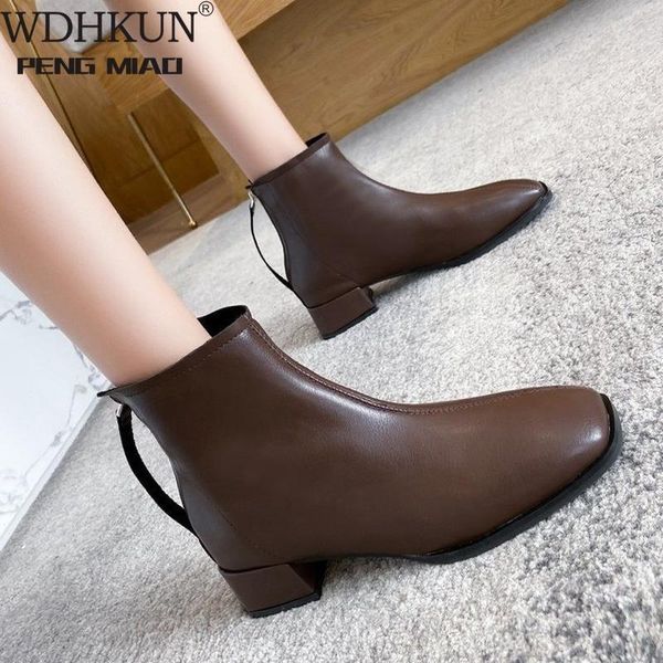 2020 new autumn winter genuine leather retro square toe zipper ankle boots square heel all match women shoes size 35-40, Black
2020 new autumn winter genuine leather retro square toe zipper ankle boots square heel all match women shoes size 35-40, Black