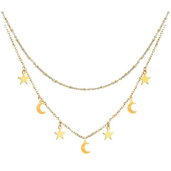 chokers 2021 multilayer star moon charm necklaces & pendants for women gold color stainless steel choker necklace bohemian jewelry, Golden;silver
chokers 2021 multilayer star moon charm necklaces & pendants for women gold color stainless steel choker necklace bohemian jewelry, Golden;silver