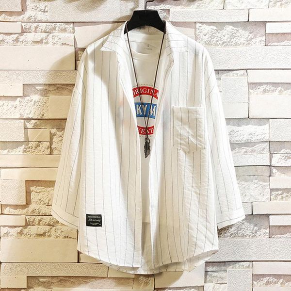 stripe black white blouse men shirt loose pockets long sleeve personality smart casual streetwear casual shirt men camisa 50cs1, White;black
stripe black white blouse men shirt loose pockets long sleeve personality smart casual streetwear casual shirt men camisa 50cs1, White;black