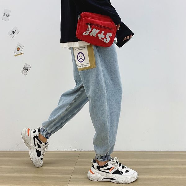 19 autumn loose harlem straight tube work clothes jeans and jeanstrendy quarter legged jeans vertical work wear men's pants student siz, Blue
19 autumn loose harlem straight tube work clothes jeans and jeanstrendy quarter legged jeans vertical work wear men's pants student siz, Blue