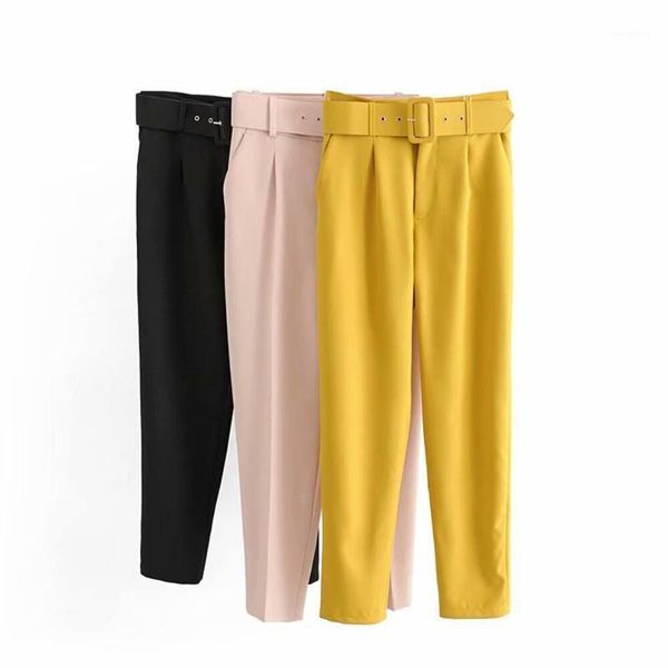 women high waist casual suit pants sashes pockets autumn winter business office lady fashion solid color 2021 new long trousers1, Black;white
women high waist casual suit pants sashes pockets autumn winter business office lady fashion solid color 2021 new long trousers1, Black;white