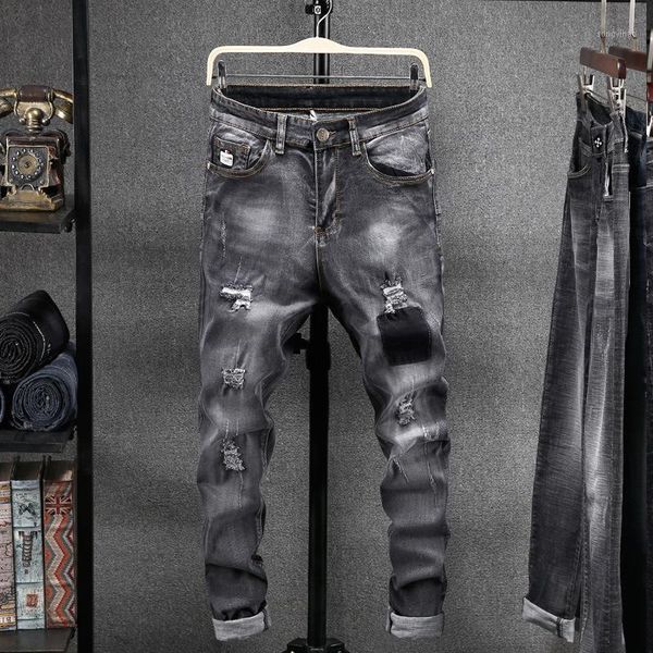 men jeans autumn fashion slim-type casual denim pants 2019 new man button zipper pocket hole streetwear denim trousers1, Blue
men jeans autumn fashion slim-type casual denim pants 2019 new man button zipper pocket hole streetwear denim trousers1, Blue