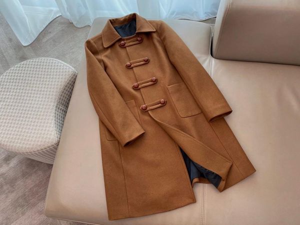 2021 new ladies fashion long sleeve double pocket lapel mid-length woolen coat jacket 1203, Tan;black
2021 new ladies fashion long sleeve double pocket lapel mid-length woolen coat jacket 1203, Tan;black