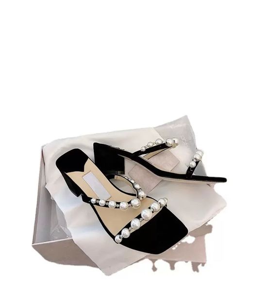 womens sandal slipper shoes genuine leather with pearls amara women sandal pearl strap slippers block heeled mule square toe size 35-42, Black
womens sandal slipper shoes genuine leather with pearls amara women sandal pearl strap slippers block heeled mule square toe size 35-42, Black