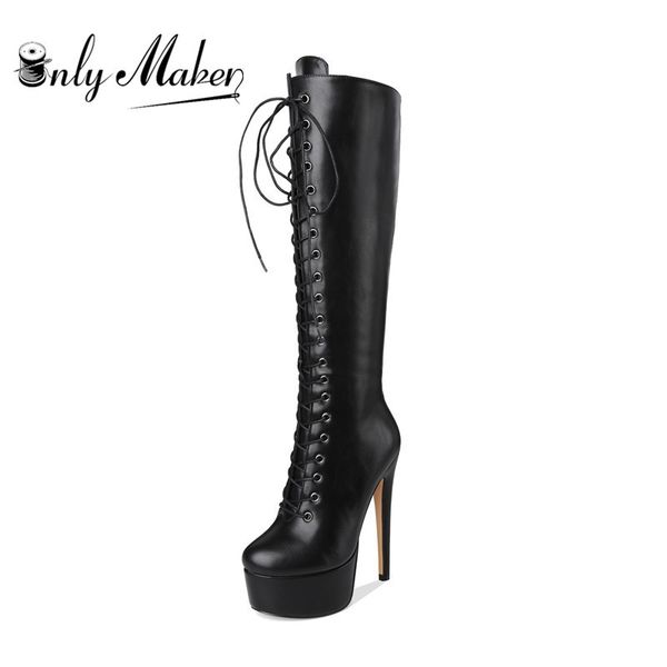 onlymaker women's platform front lace-up high heel stiletto stretch over the knee high boot us5~us15 plus size women boots t200425, Black
onlymaker women's platform front lace-up high heel stiletto stretch over the knee high boot us5~us15 plus size women boots t200425, Black