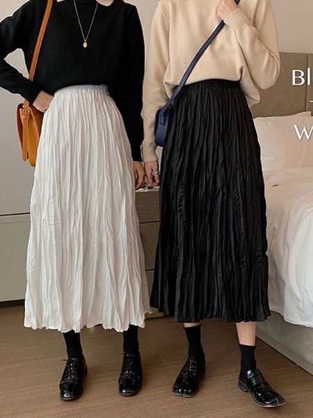 sannian half-length skirt women clothes 2020 autumn and winter new solid color pleated long skirt high waist pleated skirts, Black
sannian half-length skirt women clothes 2020 autumn and winter new solid color pleated long skirt high waist pleated skirts, Black