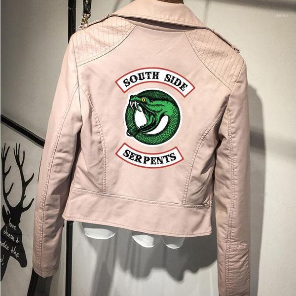 riverdale pu leather jacket women southside serpents streetwear motorcycle coat short faux leather biker jacket female outerwear1, Black
riverdale pu leather jacket women southside serpents streetwear motorcycle coat short faux leather biker jacket female outerwear1, Black