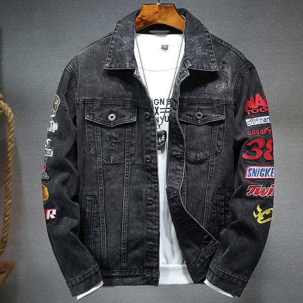 autumn and winter new style embroidery fashion brand slim fashion casual jacket men jeans jacket men, Black;brown
autumn and winter new style embroidery fashion brand slim fashion casual jacket men jeans jacket men, Black;brown