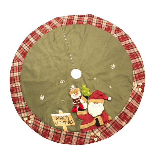 christmas linen skirt merry mat decoration 120cm home carpet under the tree decorations