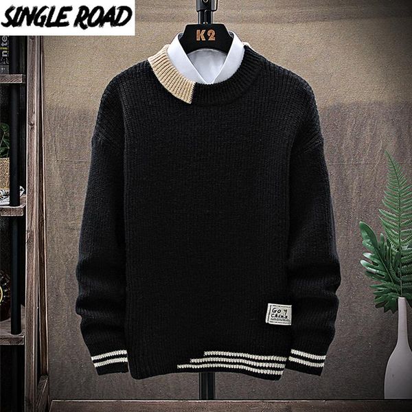 men's sweaters singleroad mens knitted sweater men 2021 winter patchwork pullover jumper harajuku korean oversized black, White;black
men's sweaters singleroad mens knitted sweater men 2021 winter patchwork pullover jumper harajuku korean oversized black, White;black