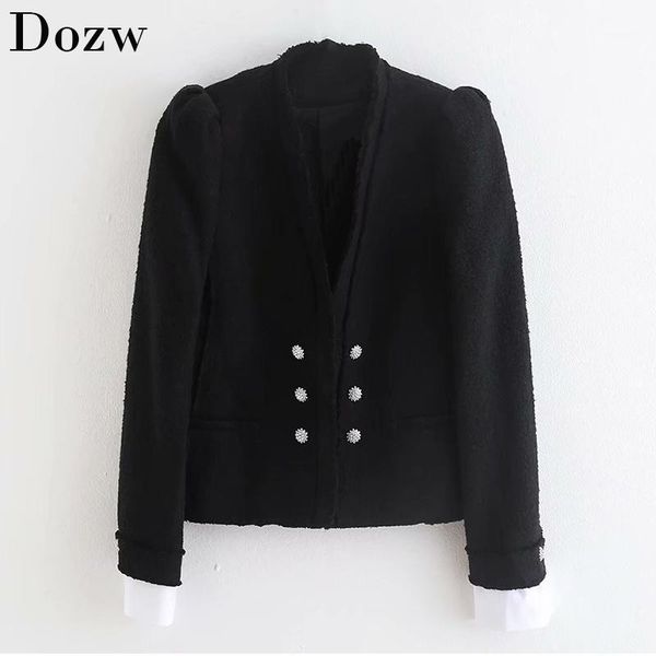 fashion patchwork coat women v neck puff long sleeve slim jacket double breasted elegant female coats autumn chaqueta mujer1, Black;brown
fashion patchwork coat women v neck puff long sleeve slim jacket double breasted elegant female coats autumn chaqueta mujer1, Black;brown