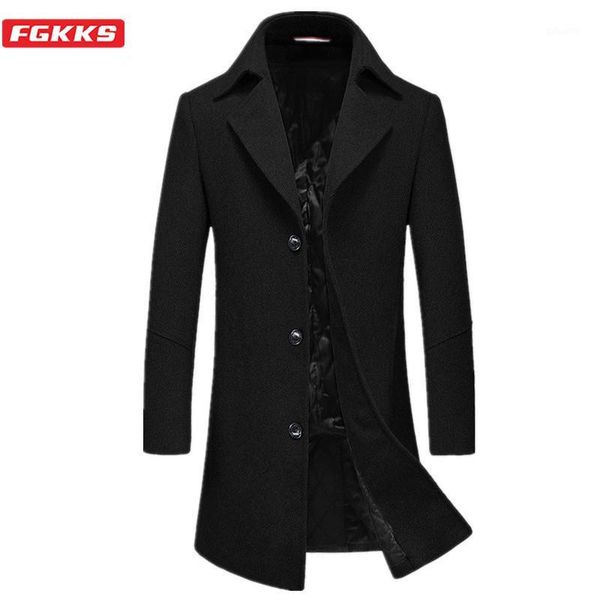 fgkks winter wool blend coats men fashion brand men's simple slim trench coat solid color long section wool overcoat male1, Black
fgkks winter wool blend coats men fashion brand men's simple slim trench coat solid color long section wool overcoat male1, Black