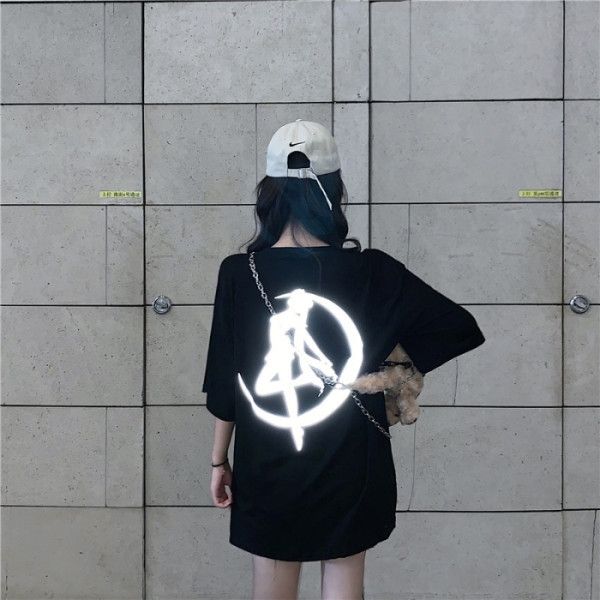 291z2 reflective t-shirt t-shirt hong new flavor 2019 kong girl dress boudoir loose medium women's dressformal dress long missing short, White
291z2 reflective t-shirt t-shirt hong new flavor 2019 kong girl dress boudoir loose medium women's dressformal dress long missing short, White