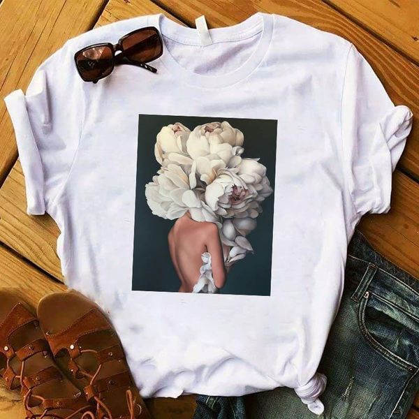 women lady t shirt art painting modern floral printed tshirt ladies tee shirt women female clothes graphic t-shirt, White
women lady t shirt art painting modern floral printed tshirt ladies tee shirt women female clothes graphic t-shirt, White