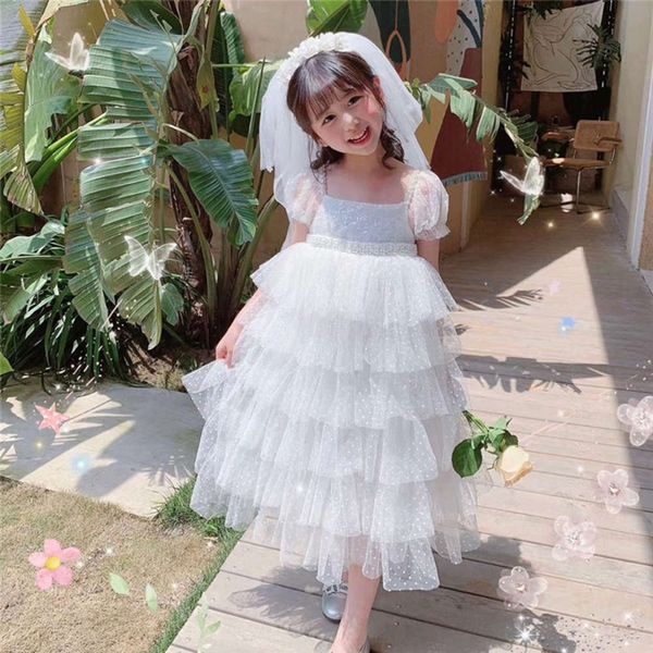 children's cake graduation p gauze girl's white princs long short sve flower skirt drs autumn, Blue
children's cake graduation p gauze girl's white princs long short sve flower skirt drs autumn, Blue