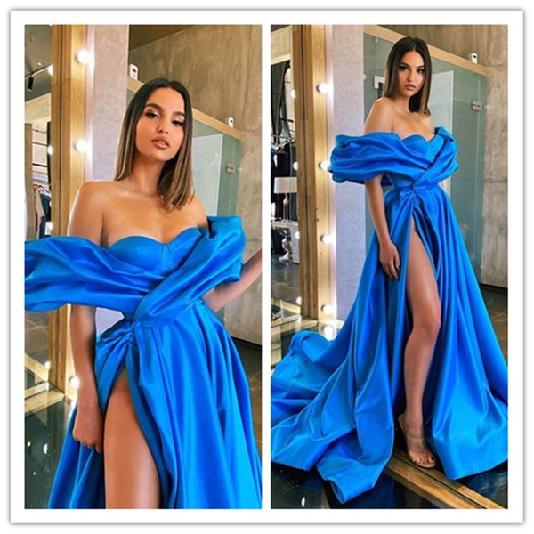 women arabic prom dresses party high split robe de soiree royal blue evening gowns long 2021 off shoulder celebrity dress, Black;red
women arabic prom dresses party high split robe de soiree royal blue evening gowns long 2021 off shoulder celebrity dress, Black;red