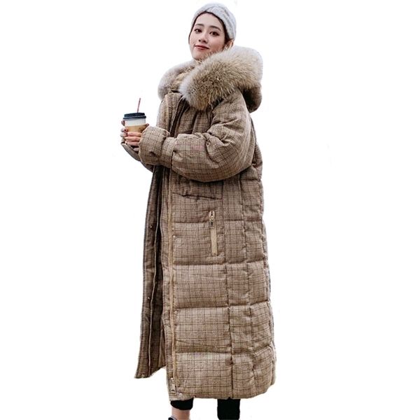 korean style winter jacket women hooded with fur x-long down coat thicken warm padded parka y201026, Black
korean style winter jacket women hooded with fur x-long down coat thicken warm padded parka y201026, Black