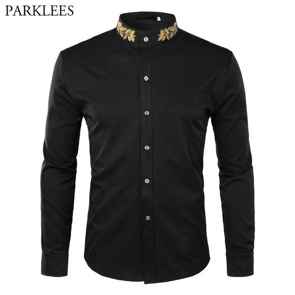 fashion embroidery shirt men autumn new mandarin collar long sleeve dress shirt mens slim fit wedding tuxedo shirts male 1022, White;black
fashion embroidery shirt men autumn new mandarin collar long sleeve dress shirt mens slim fit wedding tuxedo shirts male 1022, White;black