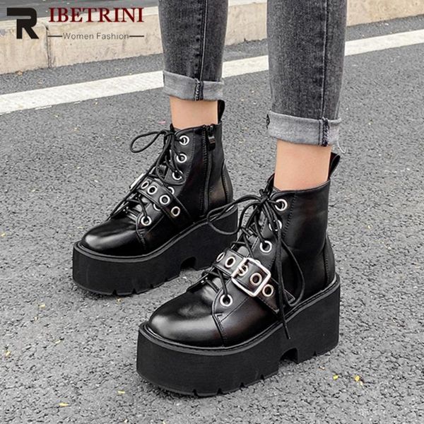 ribetrini brand new arrival women shoes women solid lace up zipper ankle boots thick bottom fashion design cool boots, Black
ribetrini brand new arrival women shoes women solid lace up zipper ankle boots thick bottom fashion design cool boots, Black