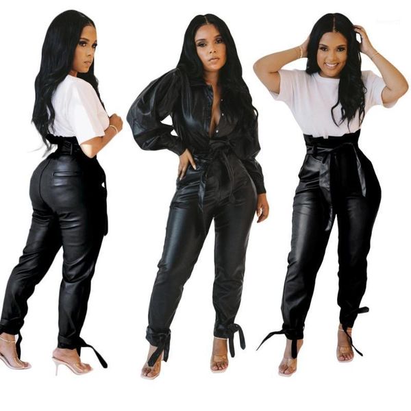 women's high waist leather pants casual ladies trousers ladies selling slim leather pants women's lace-up pu1, Black;white
women's high waist leather pants casual ladies trousers ladies selling slim leather pants women's lace-up pu1, Black;white